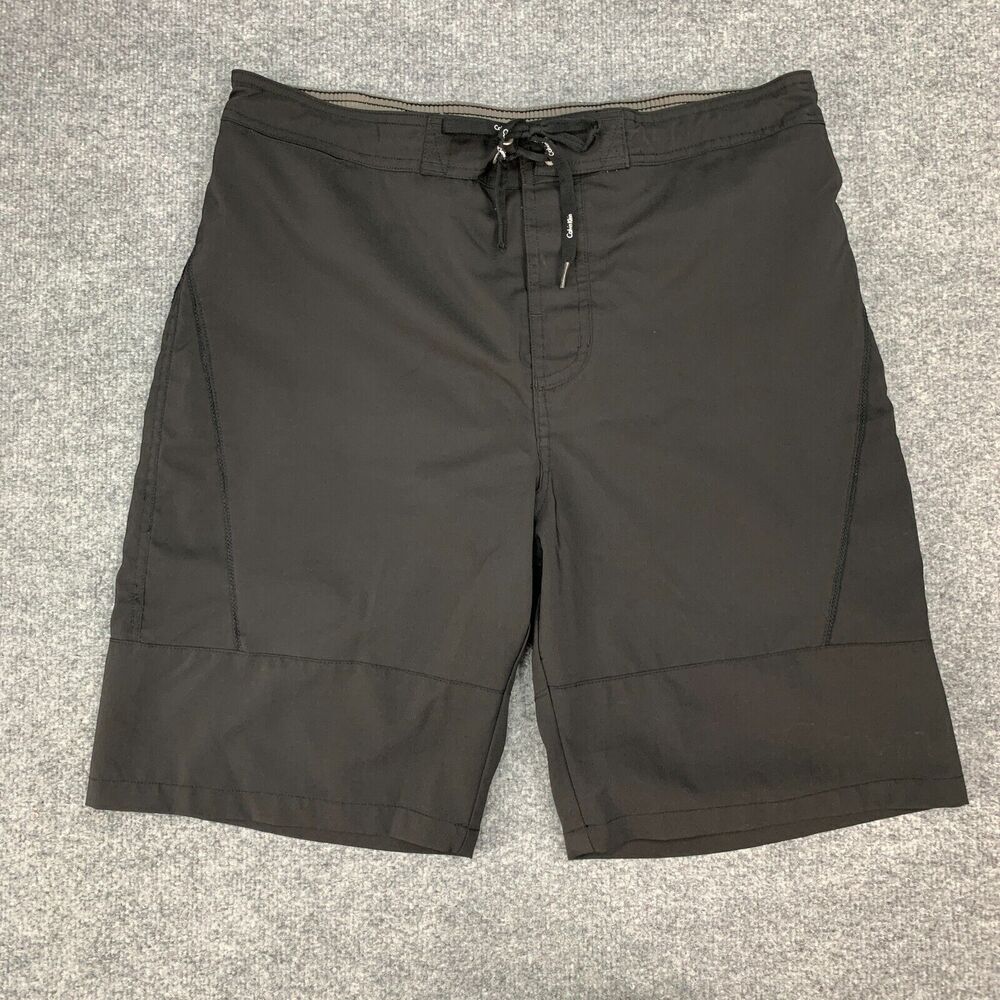Calvin Klein Boardshorts Mens XL Extra Large Black Drawstring Lined Swim Trunks - Picture 2 of 13